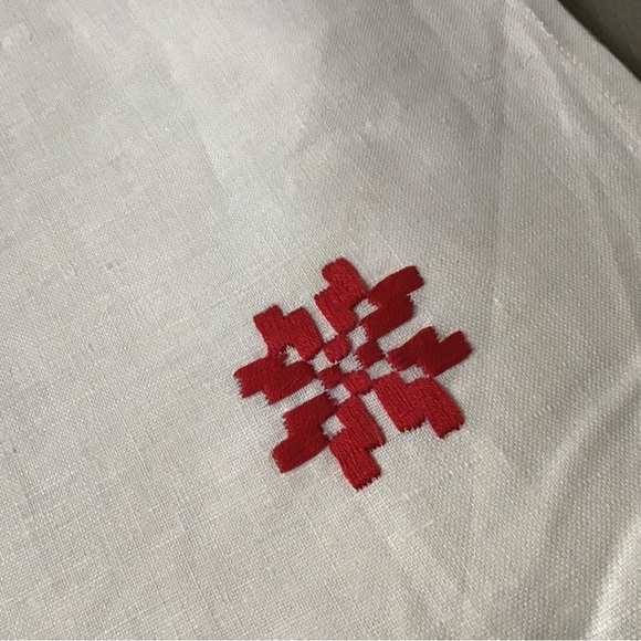 SET OF 6 VINTAGE (45 y.o.) 100% LINEN HAND EMBROIDERED TABLE NAPKINS - Picture 8 of 10